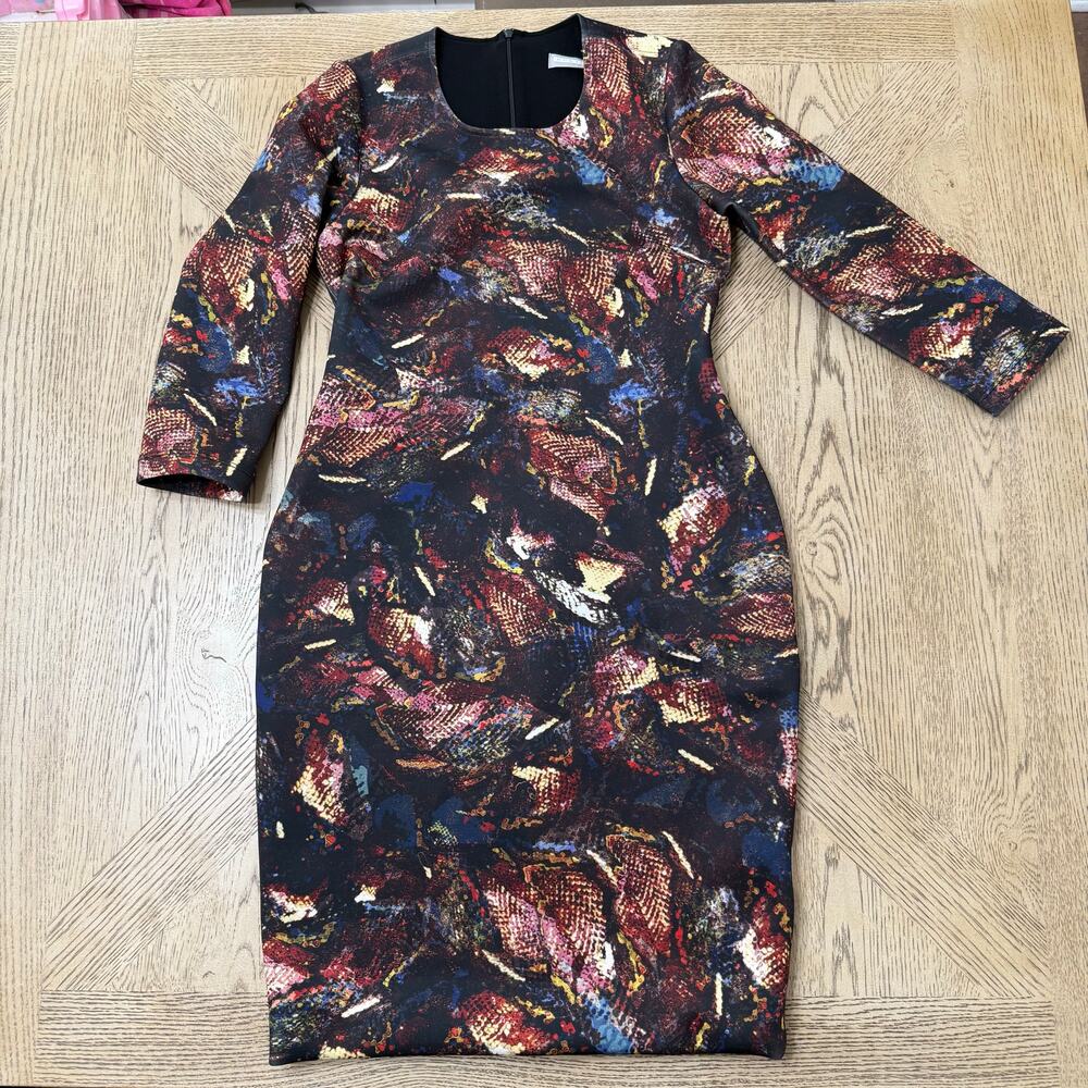 Hunter Bell New‎ York Snake Printed Scuba Sheath Dress Bodycon Size 8